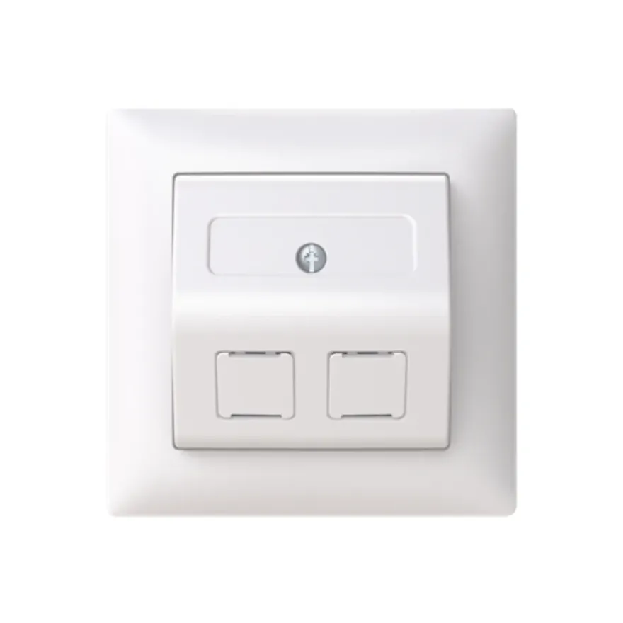 ABB Saga Nätverksuttag 2xRJ45 Keystone Vinklad Komplett