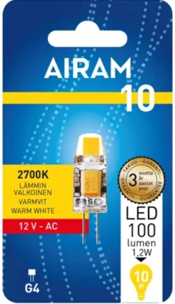 Airam G4 LED 12V 1,2W 2700K