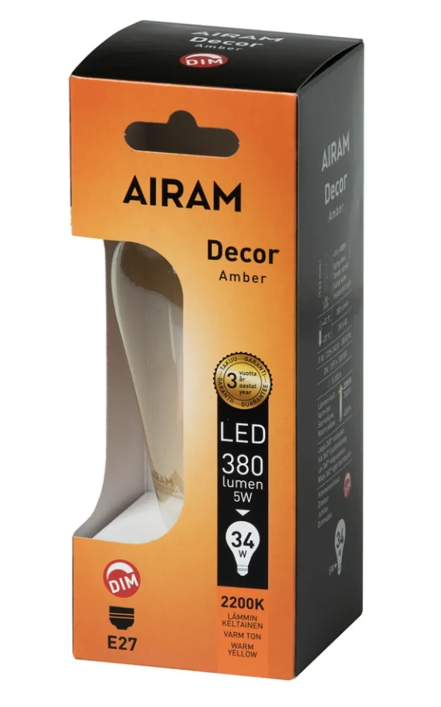 Airam LED Amber Edison E27 Dim