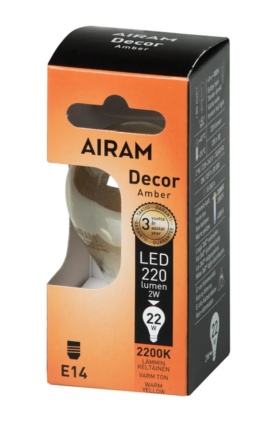 Airam LED Amber Klot E14 Dim