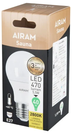 Airam LED Bastulampa 4,5W E27 2800K