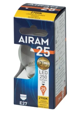 Airam LED Filament Klot 2W E27 2700K 250lm
