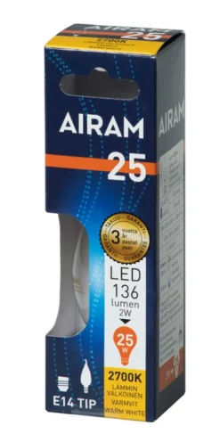 Airam LED Filament Kron Böjd topp 2W E14 2700K 250lm