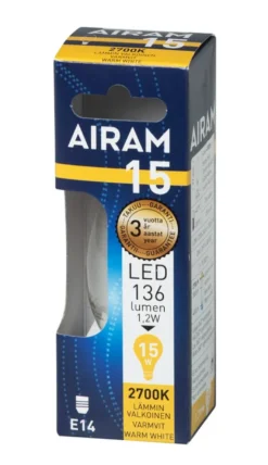 Airam LED Filament Kron 1,2W E14 2700K