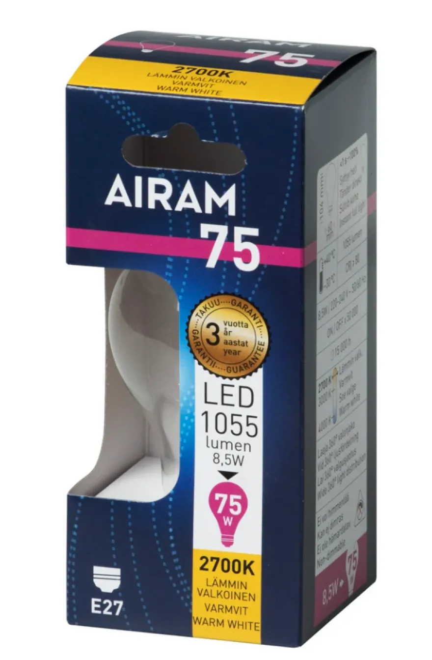 Airam LED Filament Normal 8,5W E27 2700K