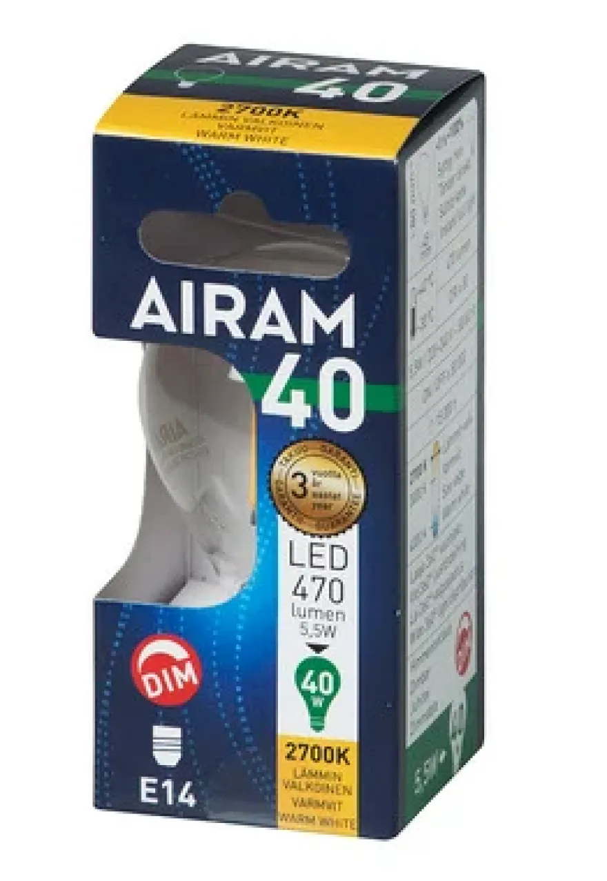 Airam LED Filament 5,5W (40W) E14 Dim