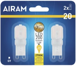 Airam LED G9 2,5W 2700K 2-pack
