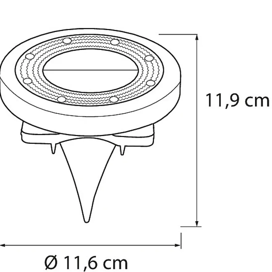Airam Novatar LED solcells markarmatur Ø11,6cm svart