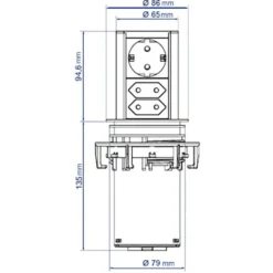 Bachmann Elevator 1-vägs 2xUSB 2m