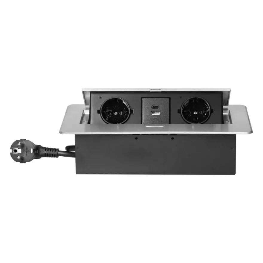 Bordsmodul 2-vägs + USB-A/C Infällt