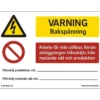 Dekal Varning Bakspänning A6