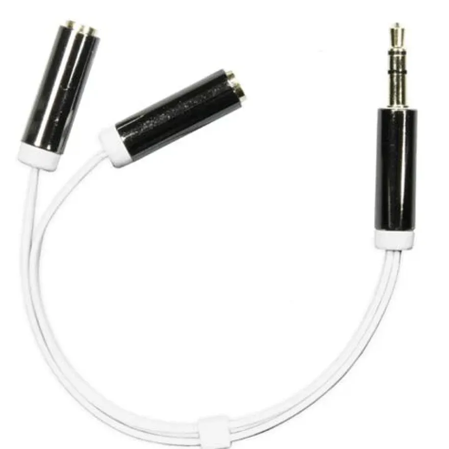 Deltaco Ljudadapter 3,5mm Stereo Hane - Hona 2x3,5mm