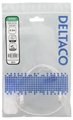 Deltaco Patchkabel Ultra Slim Cat6 UTP Vit