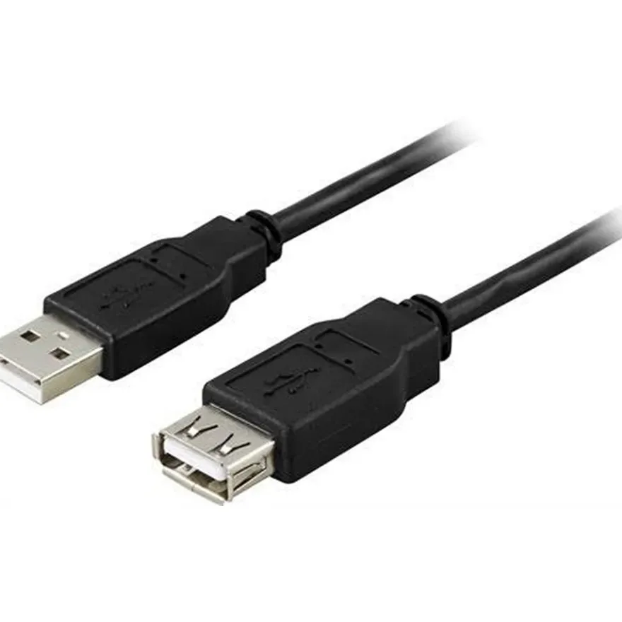 Deltaco USB 2.0 A 1-3m Förlängningskabel hona-hane