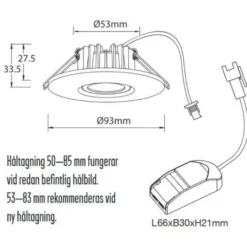Designlight DB-5085 Smarty Downlight 4,5W 3000K