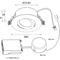 Designlight D-007 Downlight 6-pack 2700K Vit