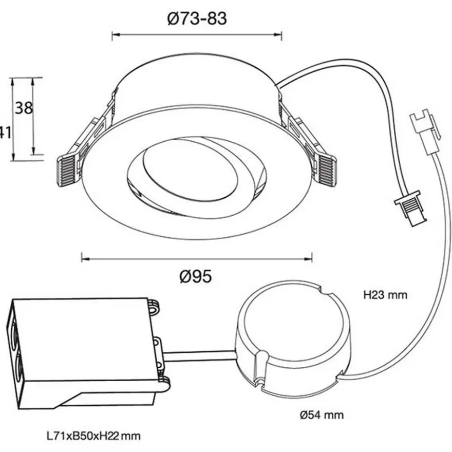 Designlight D-007 Downlight 7W 230V IP44