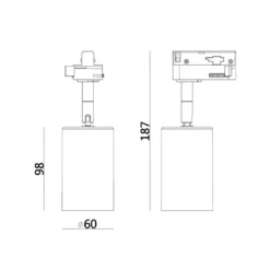 Designlight P-807 Tracklight GU10 1-fas Skenspott