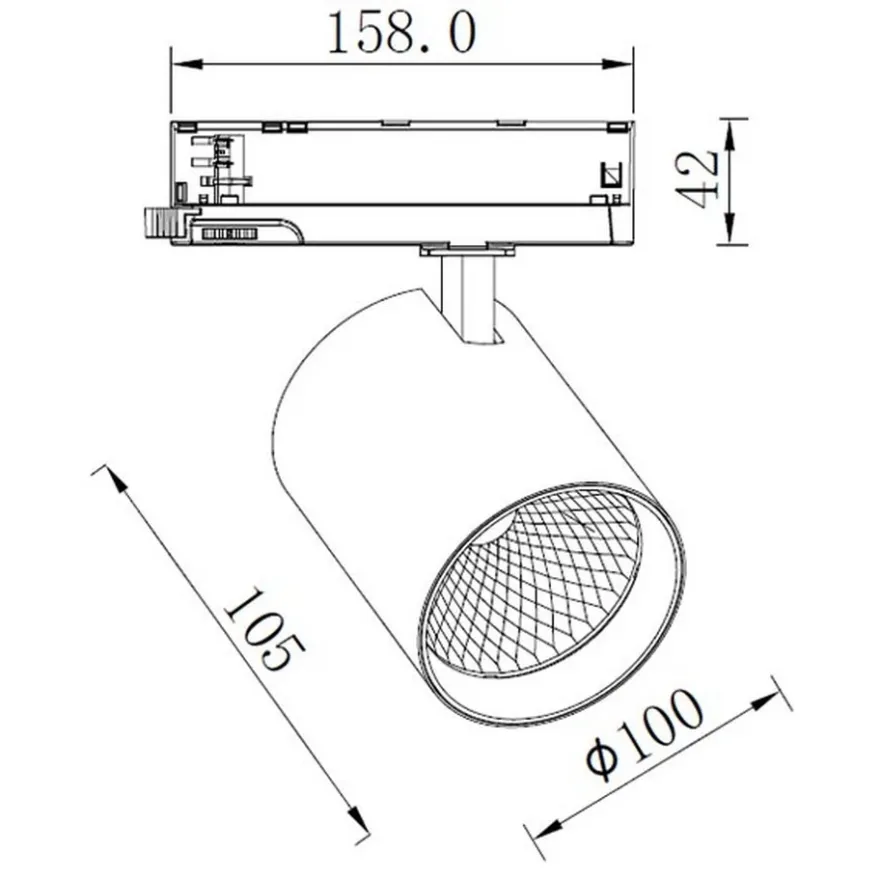 Designlight Tracklight 3-fas Switchbar 40W