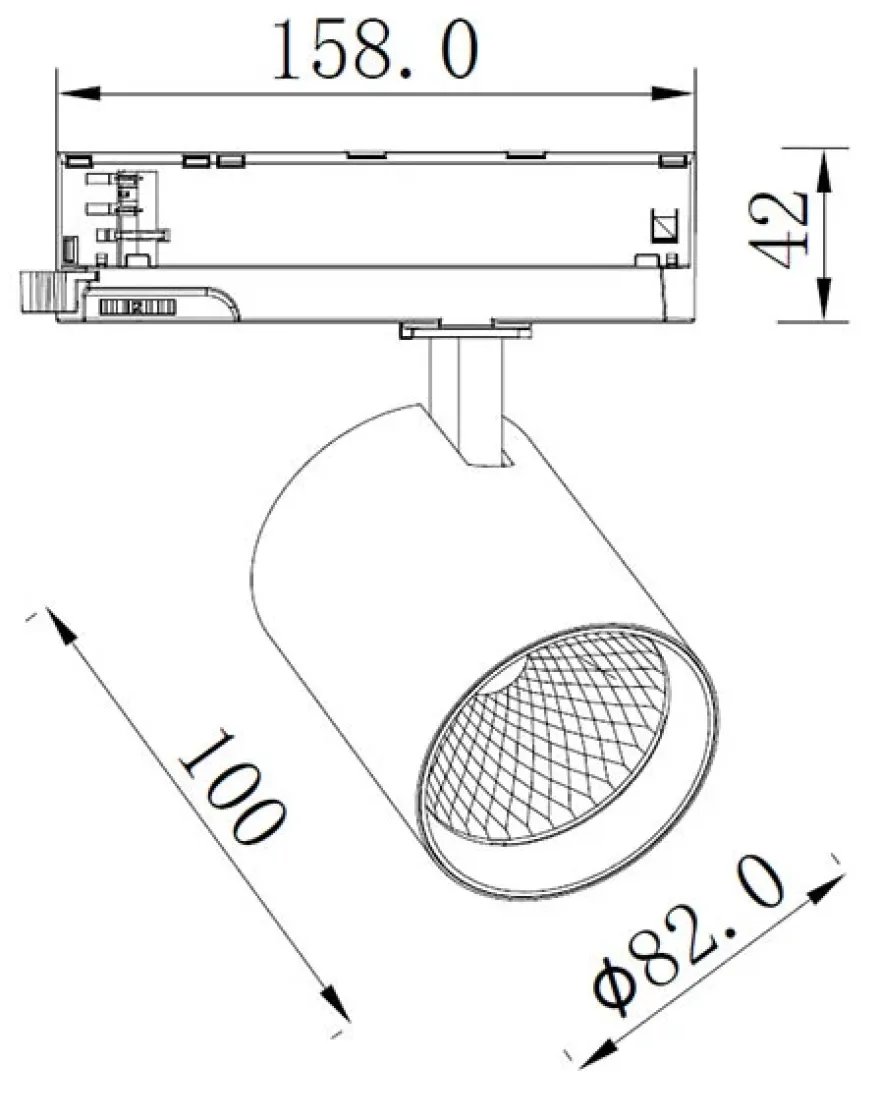 Designlight Tracklight 3-fas Switchbar 30W