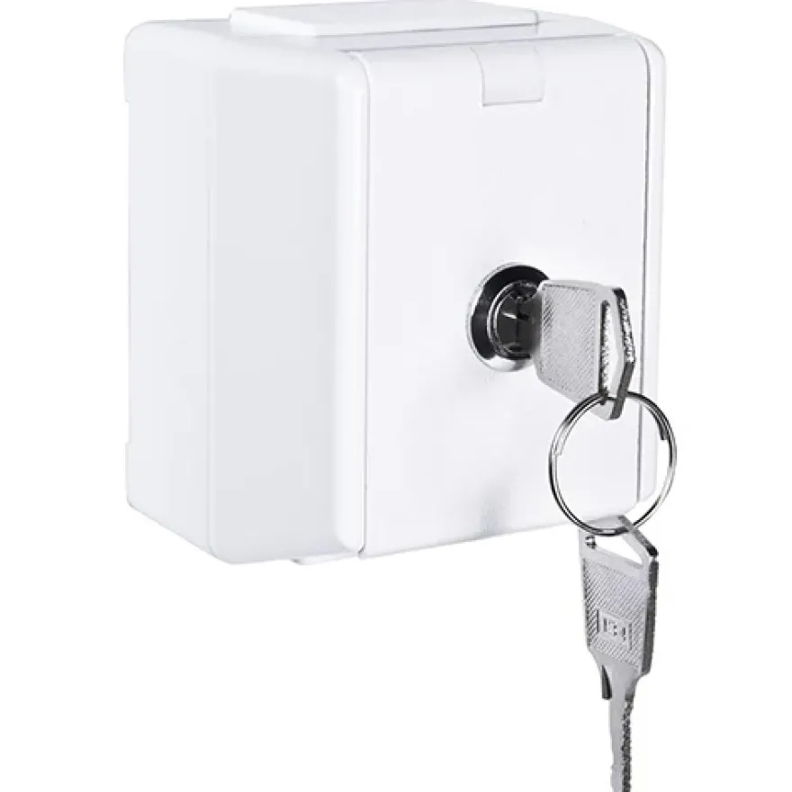 Elko RS 1-vägsuttag IP44 jordat med lock