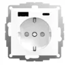 Elko RS 1-vägsuttag + 2xUSB-uttag Typ A+C Renvit