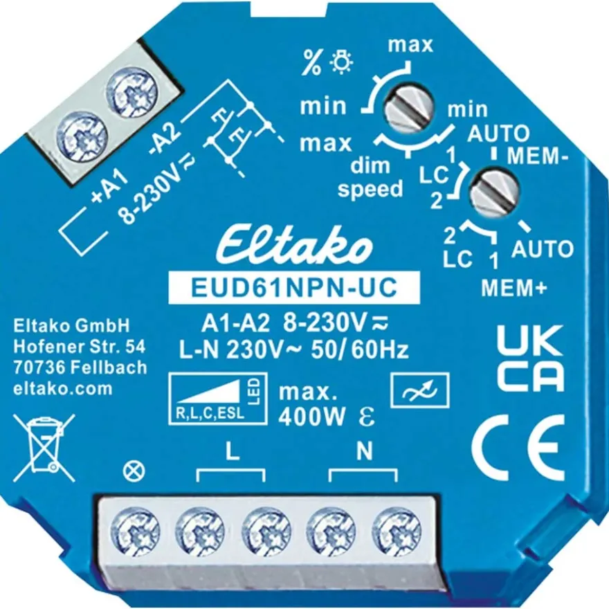 Eltako Dosdimmer UNI + LED EUD61NPN-UC