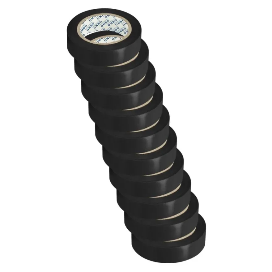 Eltejp 10-pack 19mm 20m Svart