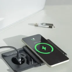 EVOline Square80 Bordsmodul Trådlös Laddare USB-C