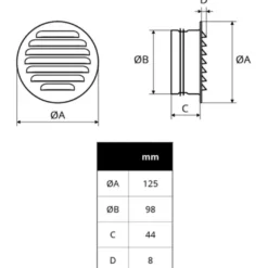 Flexit Ventilgaller Runt Ø100