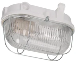 Gallerarmatur Vit med stålbygel E27 max 75W IP54