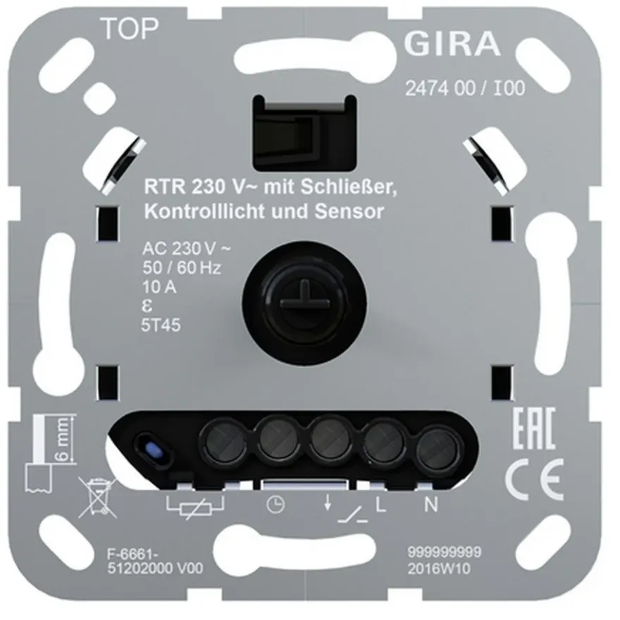 Gira Golvvärmetermostat Insats 230V/10A