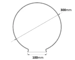 Glasglob (Ø 300mm) klar blåsig