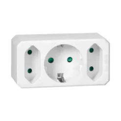 Grenpropp 3-vägs 1xSchuko 2xEuro