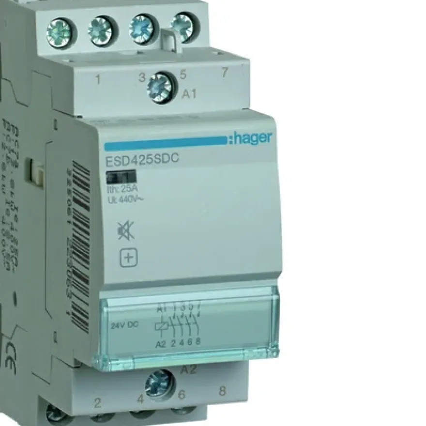 Hager Brumfri kontaktor 4NO 25A 24VDC
