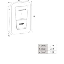 Hager Laddbox Witty One 11kW, 3-fas med typ 2S-uttag