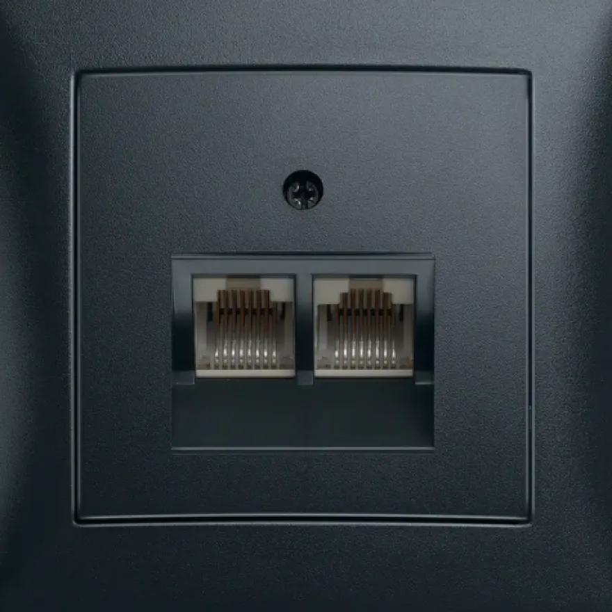 Hager S.1 Datauttag 2xRJ45 Kat6 STP Antracit