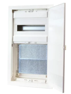 Infälld kombicentral IP30 3/1, 12+2 moduler, Vit metalldörr