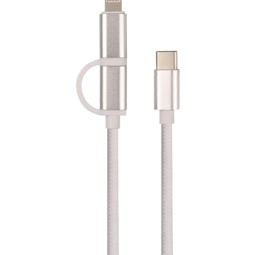 J&EL Laddkabel USB-C till USB-C + Lightning 1m