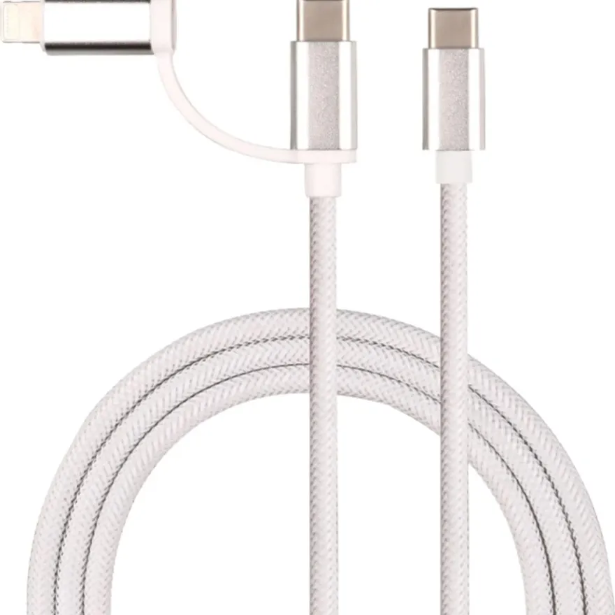 J&EL Laddkabel USB-C till USB-C + Lightning 1m