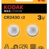 Kodak Max Lithium 3V CR2430 Batteri 2-pack