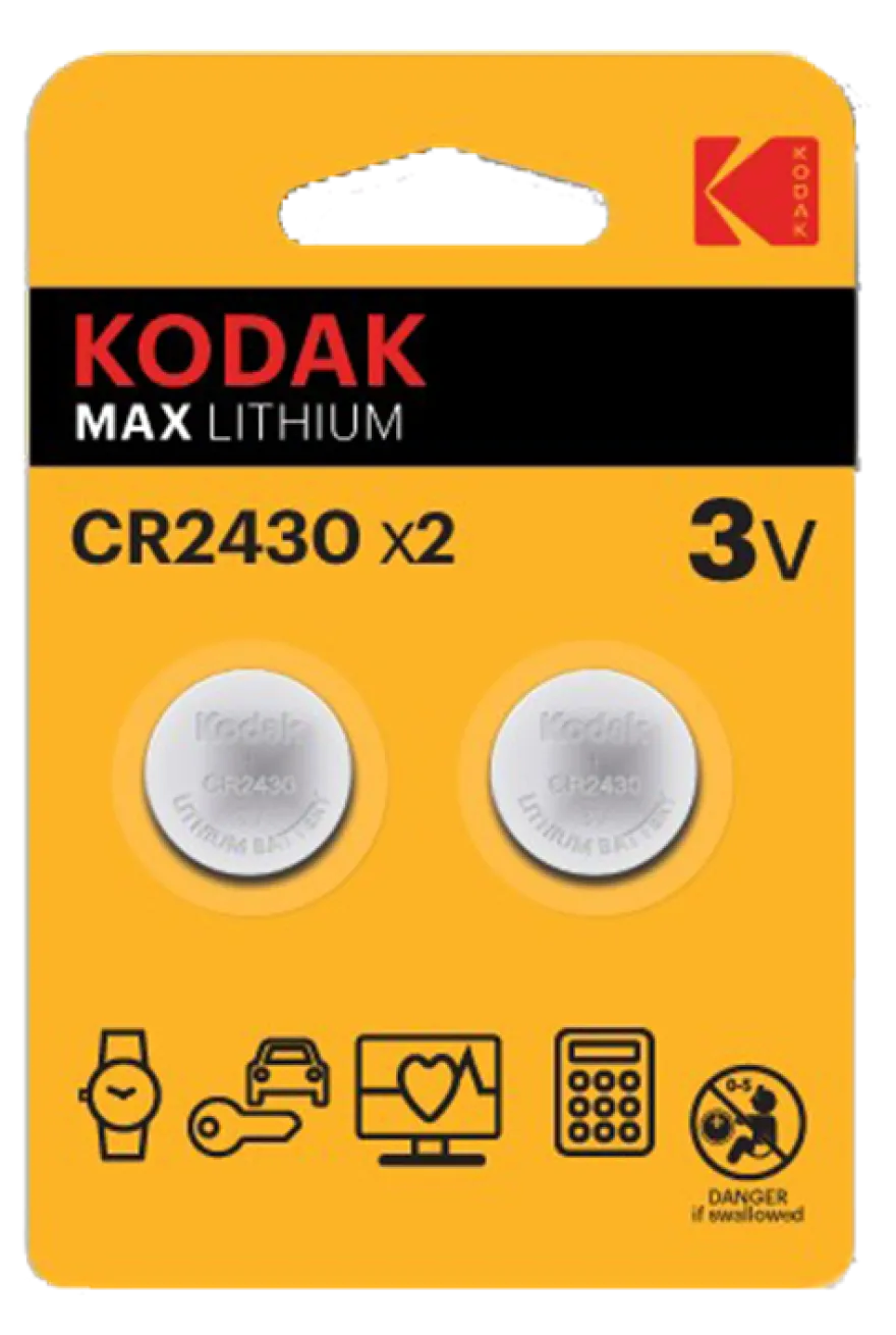 Kodak Max Lithium 3V CR2430 Batteri 2-pack