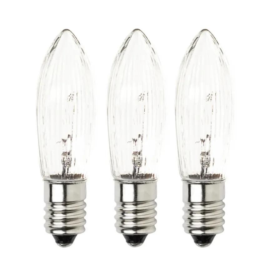 Konstsmide Reservlampa E10 3W 34V Klar 3-pack