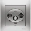 Kontakt Simon 54 Premium Antennuttag Sat uttag med slututtag