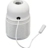 Lamphållare E27 Vit gängad med dragströmbrytare