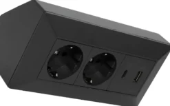 Liton Hörnbox 2-vägsuttag + USB A+C