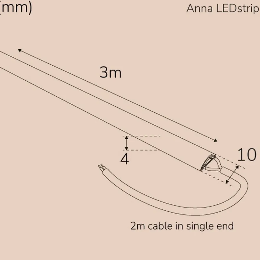 Llitt Anna Ledstrip COB Milky IP65 3m