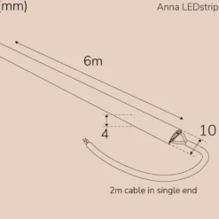 Llitt Anna Ledstrip COB Milky IP65 6m