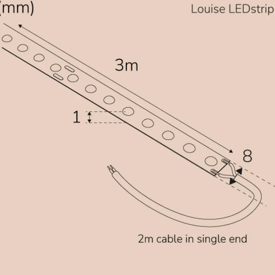 Llitt Louise Ledstrip COB DOT IP20 3m