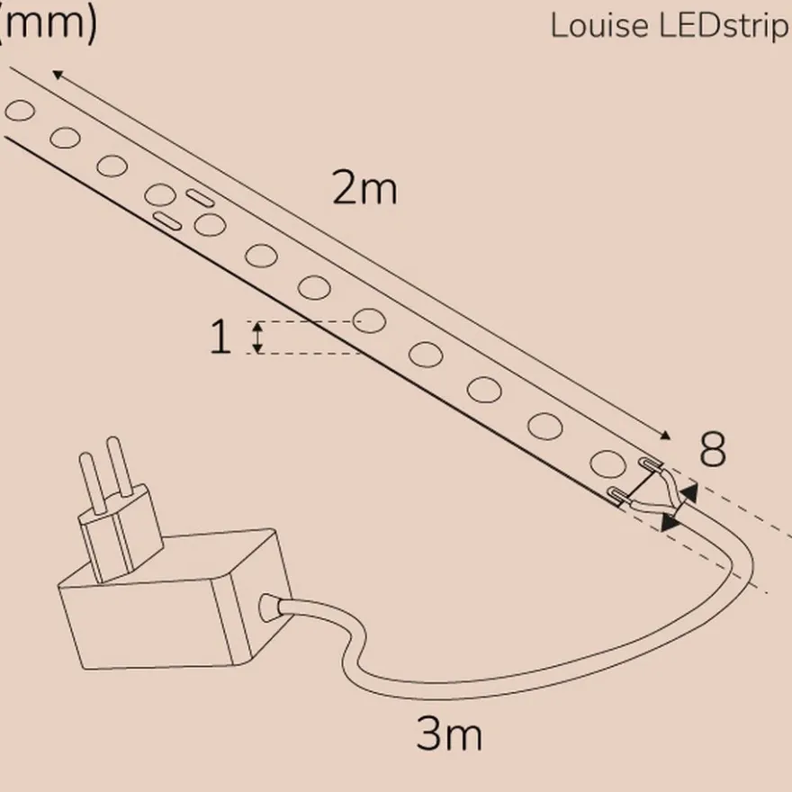Llitt Louise Ledstrip KIT COB DOT IP20 2m